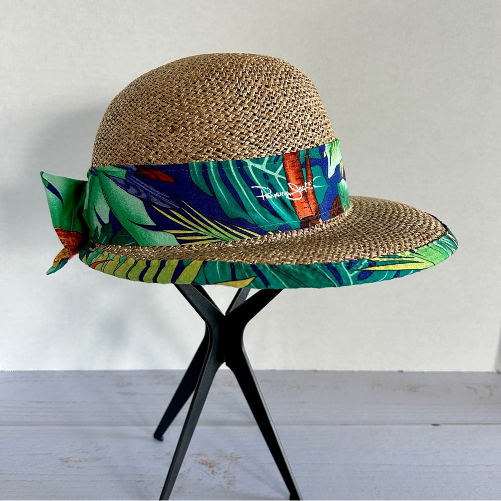 NWOT | Original Panama Jack | Women's Cloche Straw Hat Tropical Bow - Picture 4 of 14
